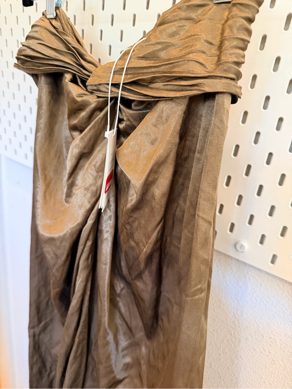 Vince Metallic Bronze Twist Front Draped Midi Skirt NWT Size 8 - Picture 9 of 10